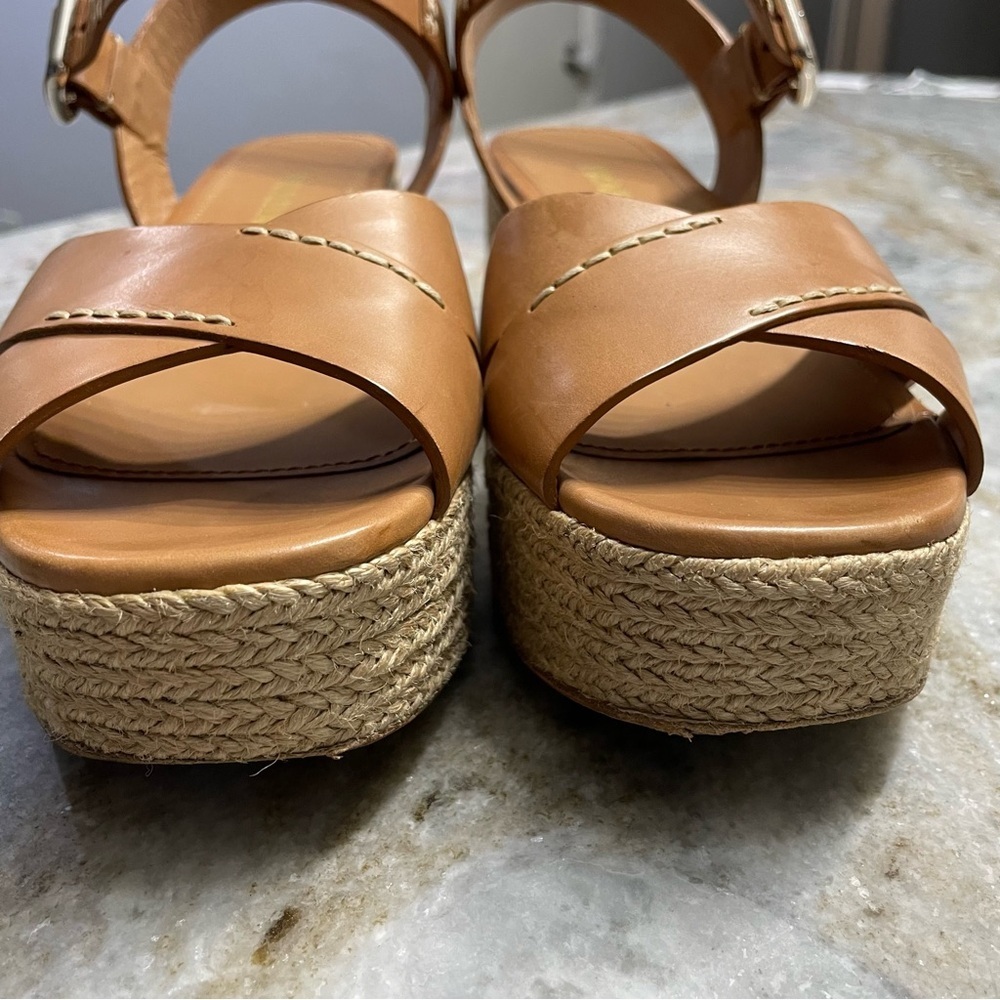 PRADA Espadrilles Sandals Size 40 Brown Tan Leather - Picture 8 of 14